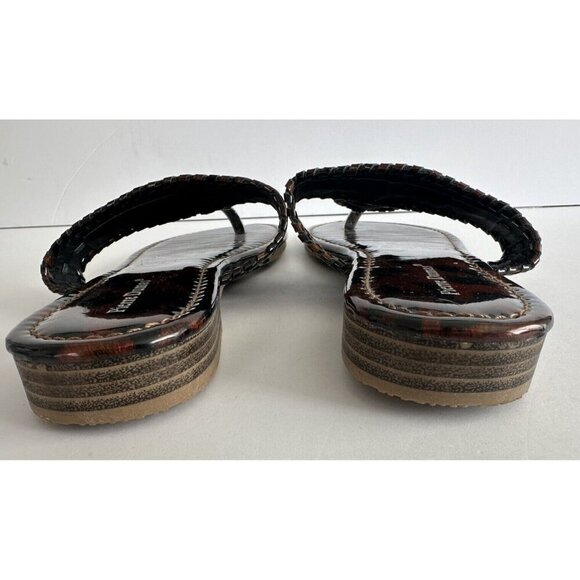 Pierre Dumas Womens Rosetta 20 Thong Sandals Size 8M Brown Animal Print Comfort - Picture 8 of 12